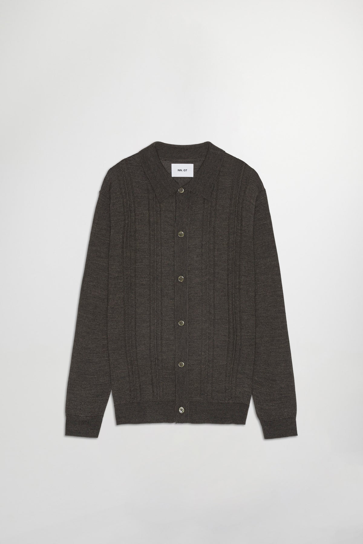 NN.07 Thor Long Sleeve Polo Cardigan 6584 - Demitasse