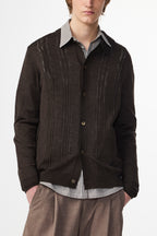 NN.07 Thor Long Sleeve Polo Cardigan 6584 - Demitasse