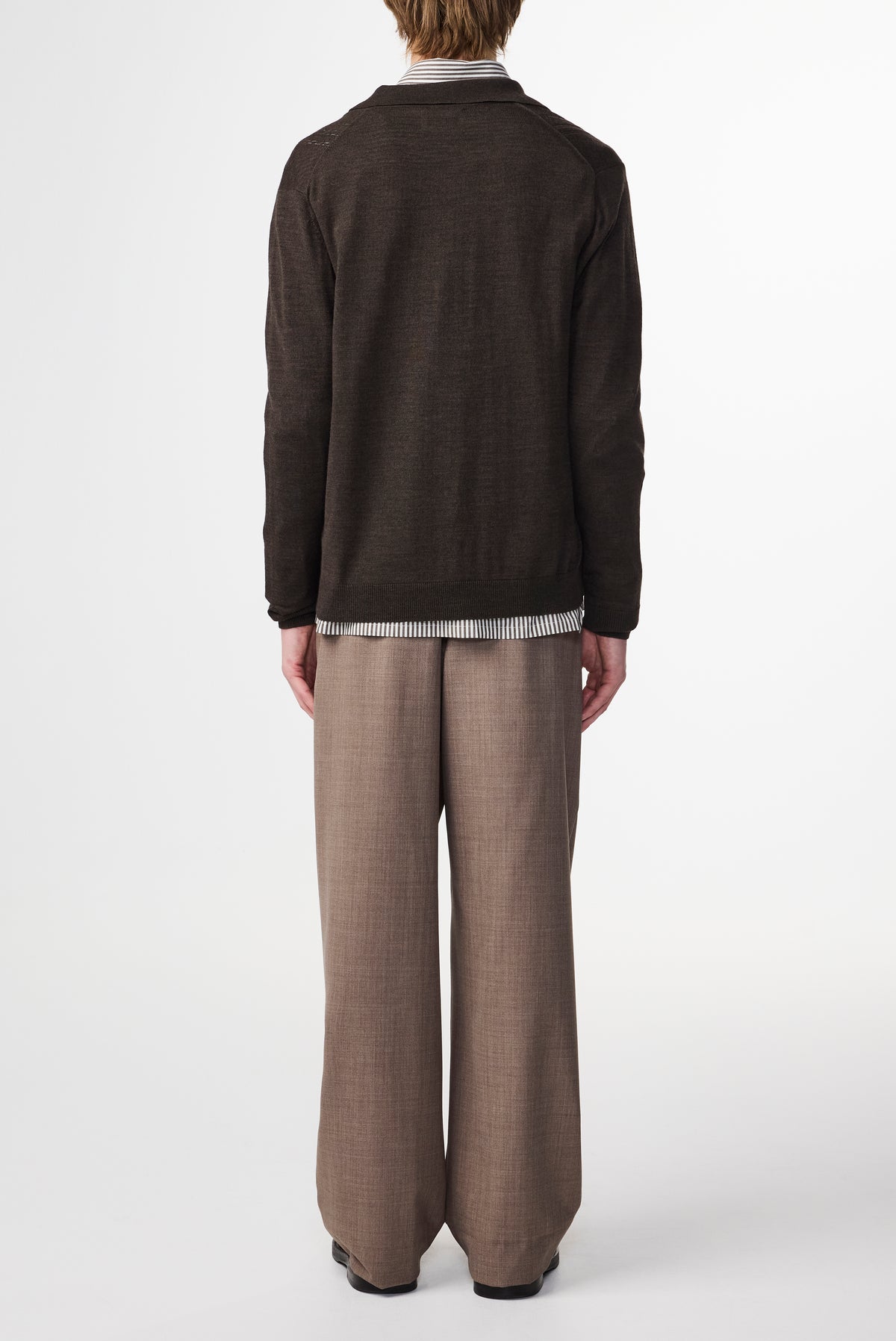 NN.07 Thor Long Sleeve Polo Cardigan 6584 - Demitasse