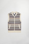 NN07 Robbie Fair Isle Zip Vest 60004