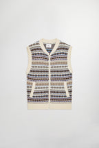 NN07 Robbie Fair Isle Zip Vest 60004