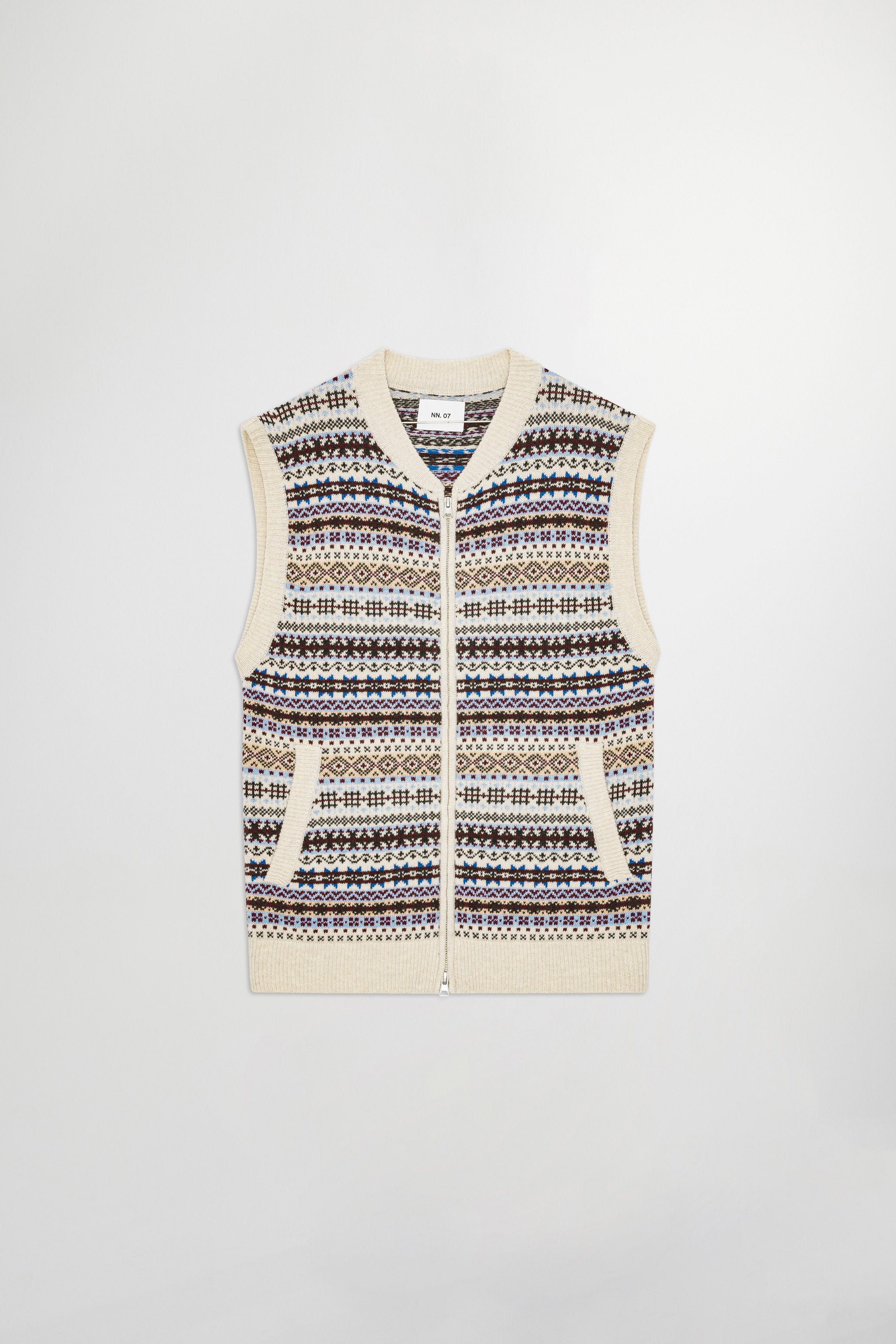 NN07 Robbie Fair Isle Zip Vest 60004