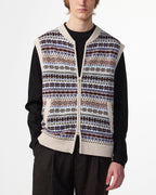 NN07 Robbie Fair Isle Zip Vest 60004
