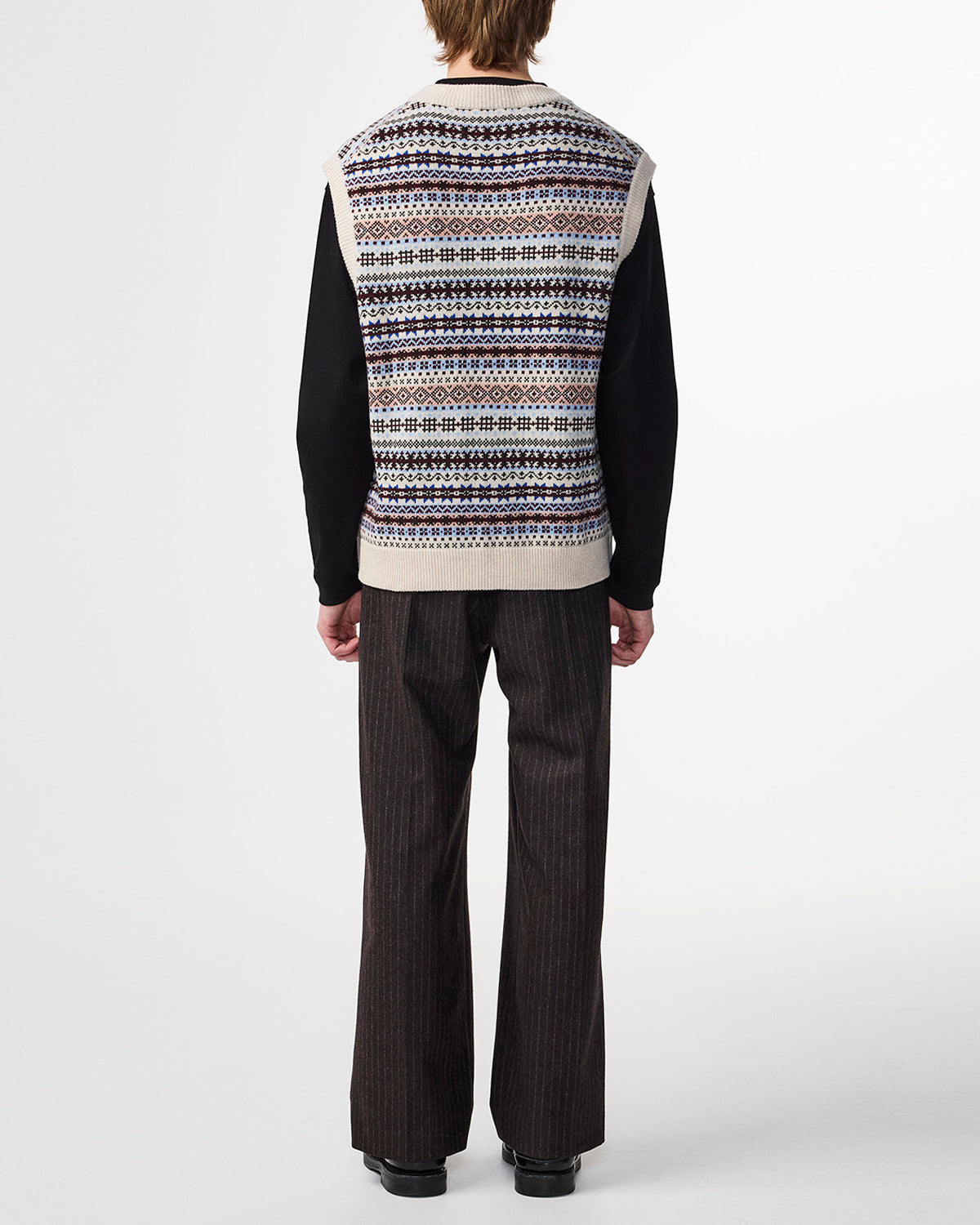 NN07 Robbie Fair Isle Zip Vest 60004