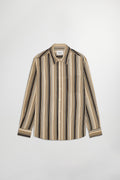 NN07 Deon Corduroy Shirt Green Stripe 50008