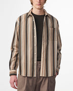 NN07 Deon Corduroy Shirt Green Stripe 50008