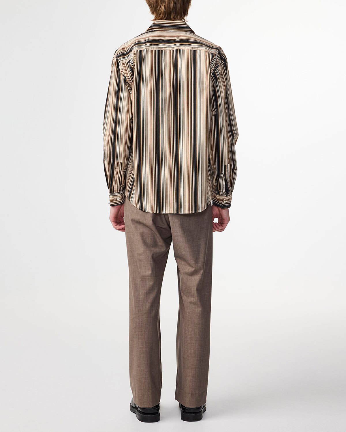 NN07 Deon Corduroy Shirt Green Stripe 50008