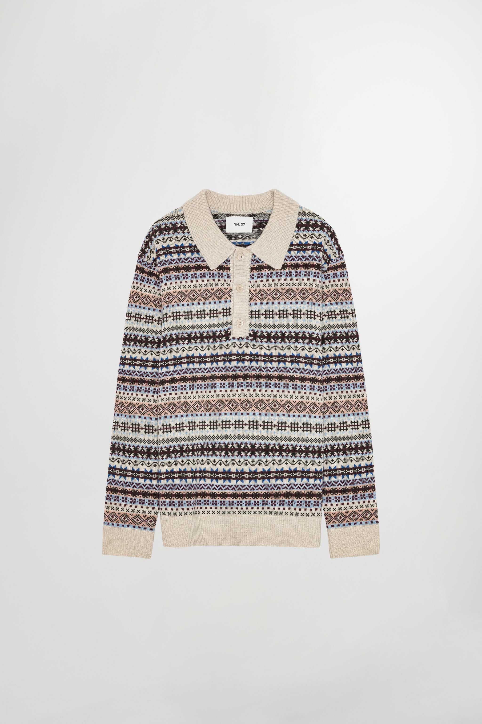 NN07 Robbie Fair Isle Knit Polo 60004