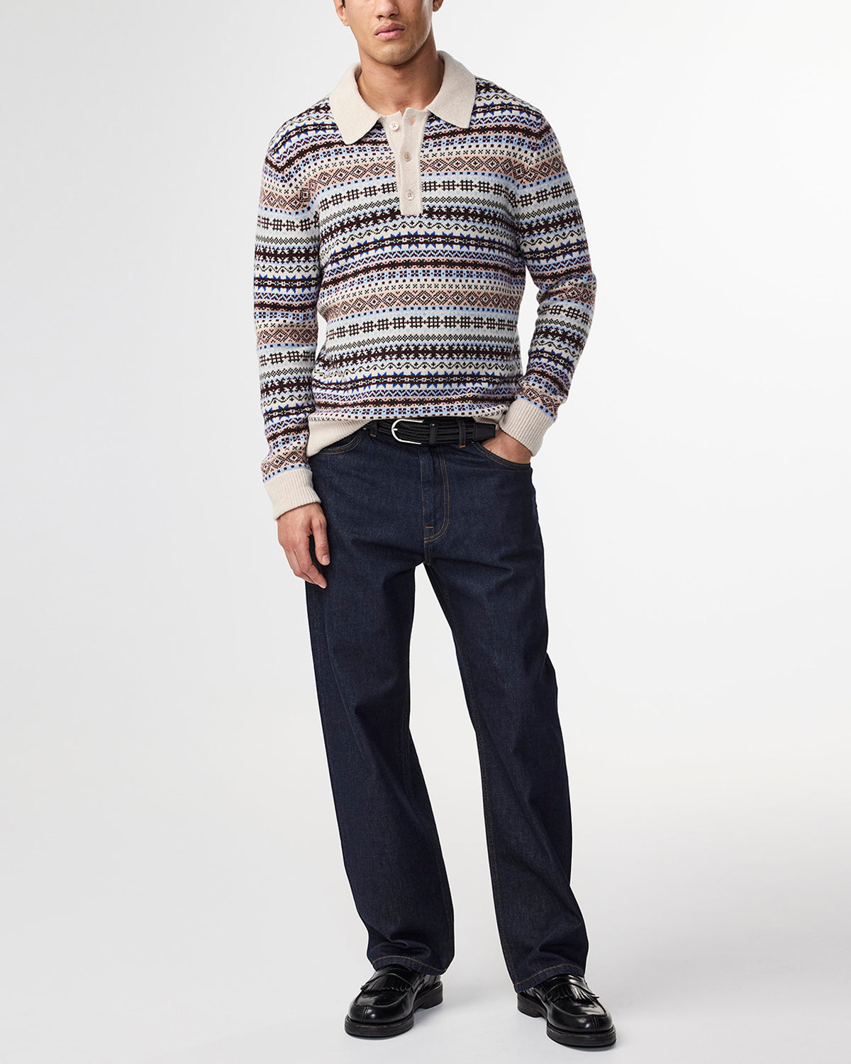 NN07 Robbie Fair Isle Knit Polo 60004