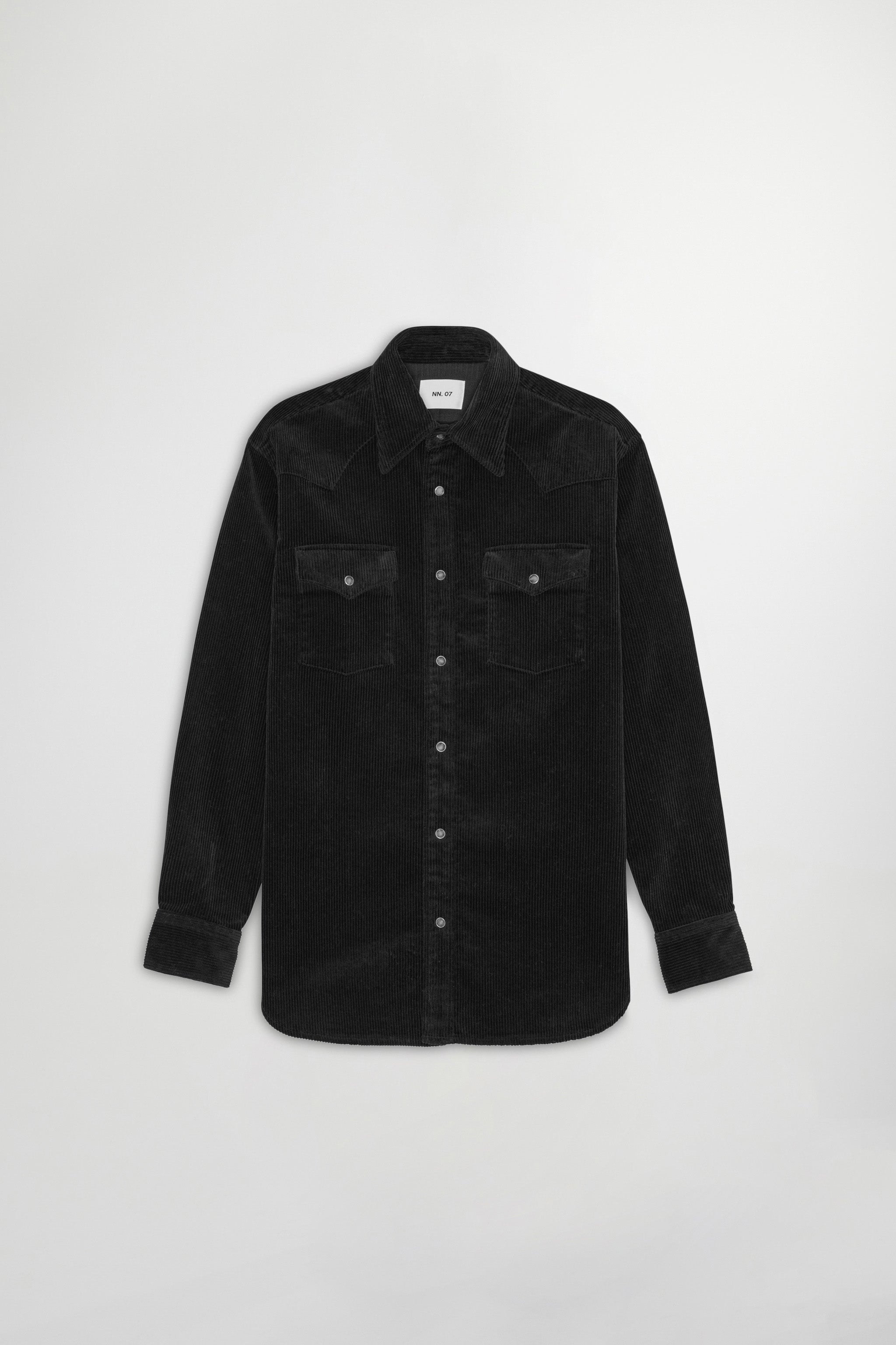NN07 Ricky Western Corduroy Shirt Black 50004