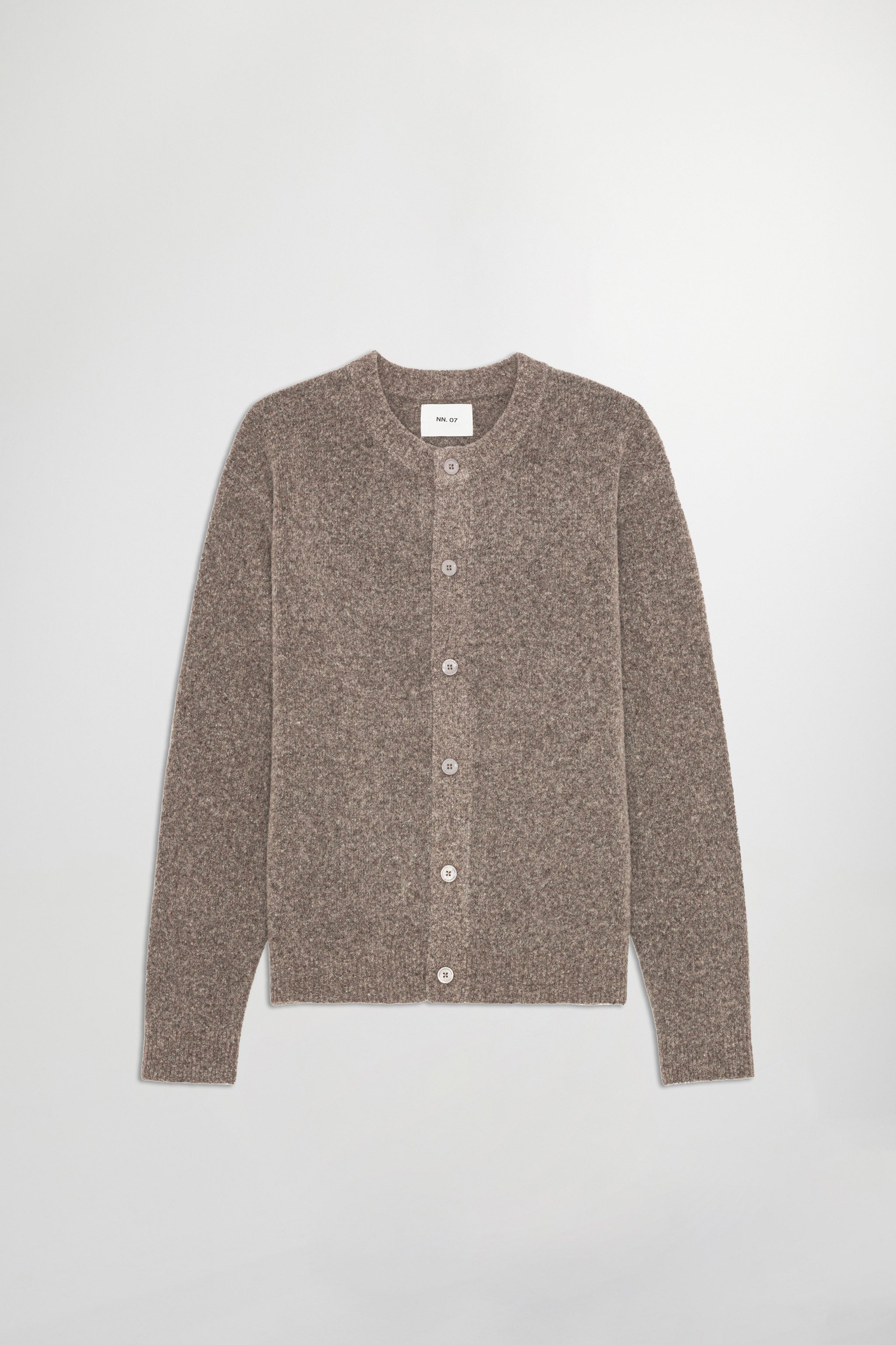 NN07 Jasper Bouclé Wool Crew Cardigan Mable Husk 6683