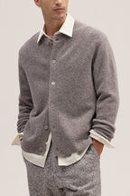 NN07 Jasper Bouclé Wool Crew Cardigan Mable Husk 6683