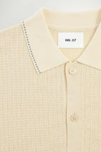 NN.07 Nalo Textured Knit Polo 60039 - Ivory