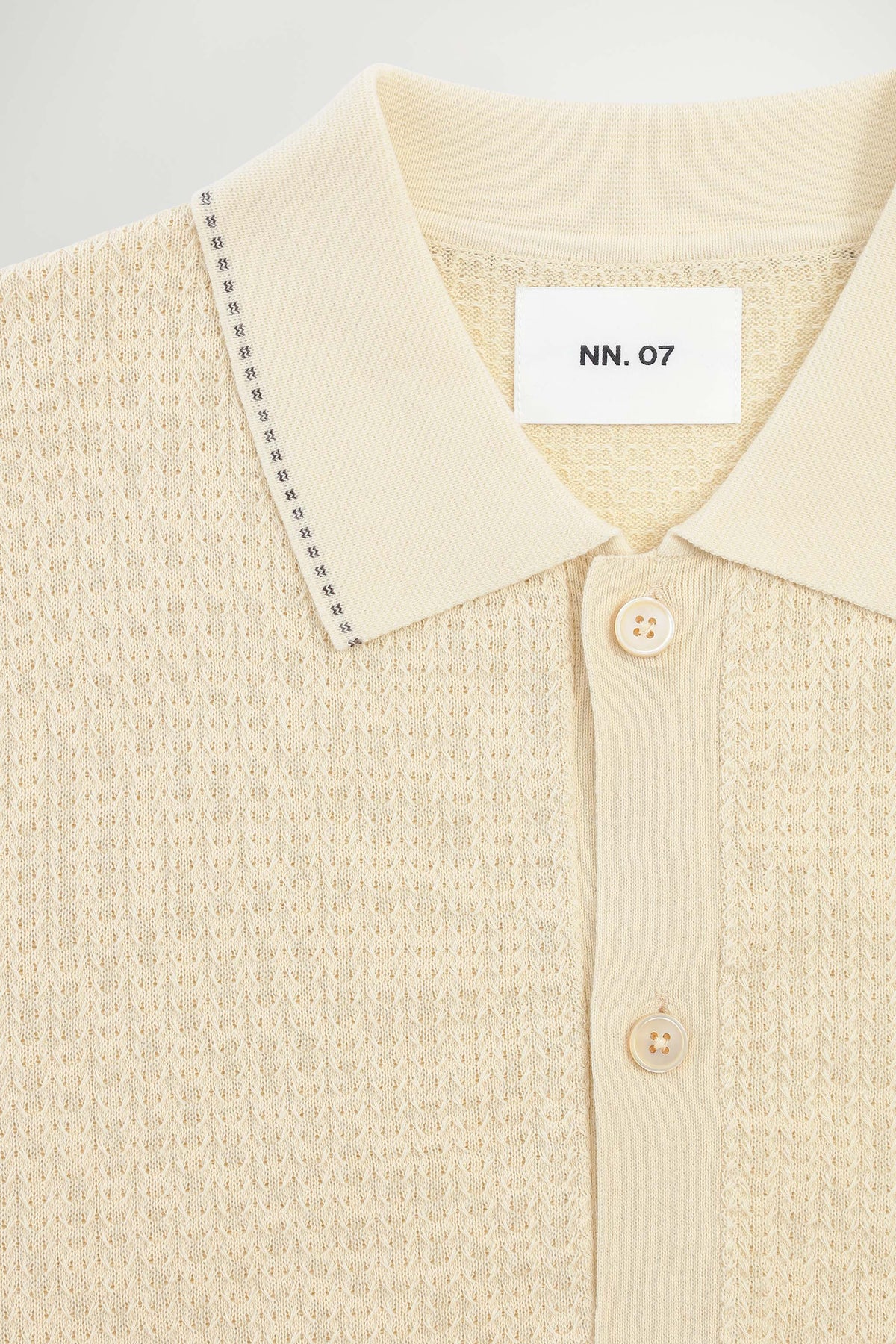 NN.07 Nalo Textured Knit Polo 60039 - Ivory