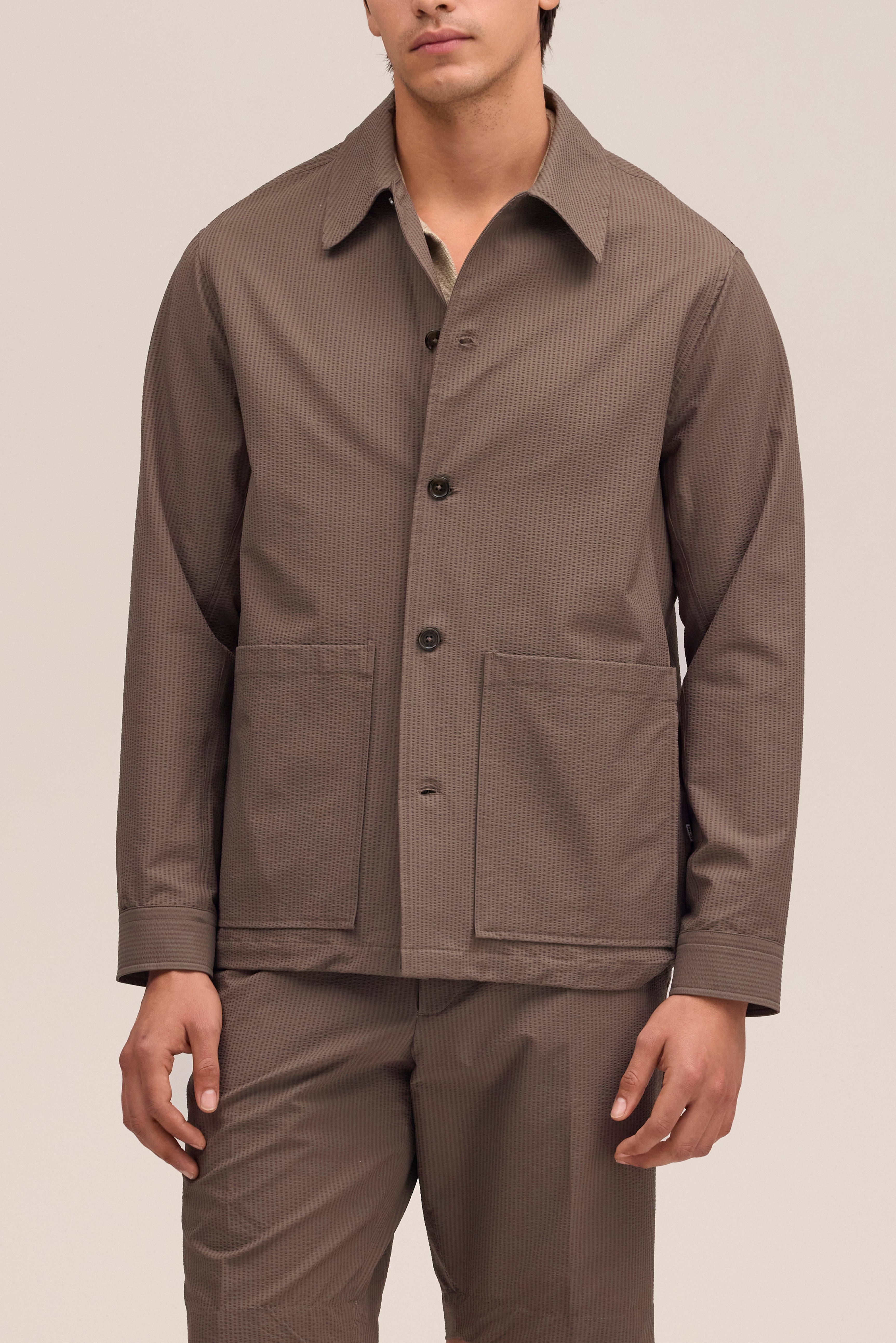 NN.07 Blaze Seersucker Hybrid Jacket - Mable Husk