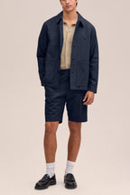 NN.07 Billie Seersucker Shorts 10038 - Navy Blue