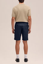 NN.07 Billie Seersucker Shorts 10038 - Navy Blue