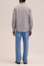 NN.07 Deon Long Sleeve Check Shirt 50037 - Blue Check