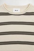 NN.07 Sailor Striped Crew Neck Sweater 60019 - Ivory
