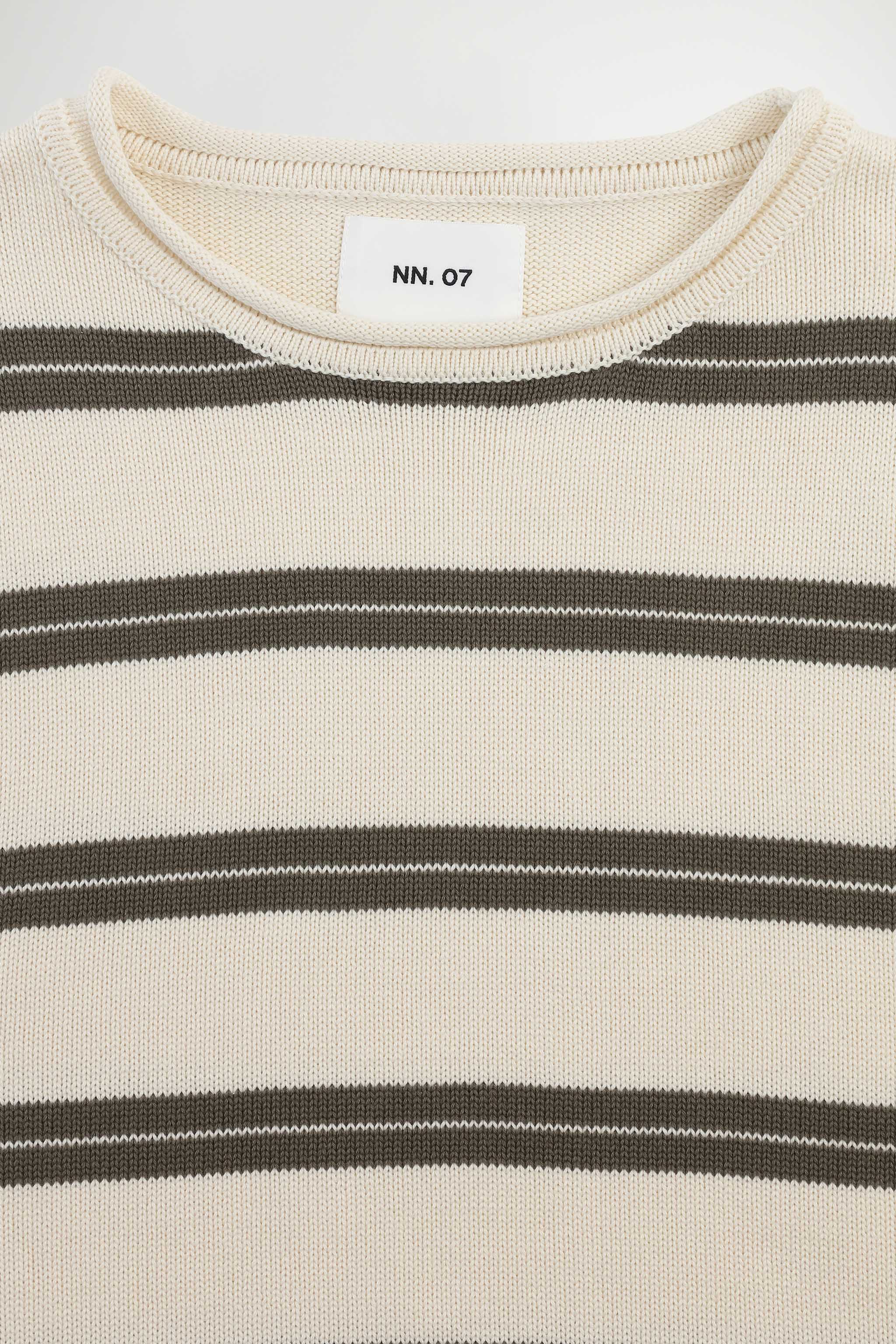 NN.07 Sailor Striped Crew Neck Sweater 60019 - Ivory