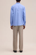 NN.07 Deon Long Sleeve Chambray Shirt 50053 - Blue Quartz