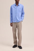 NN.07 Deon Long Sleeve Chambray Shirt 50053 - Blue Quartz