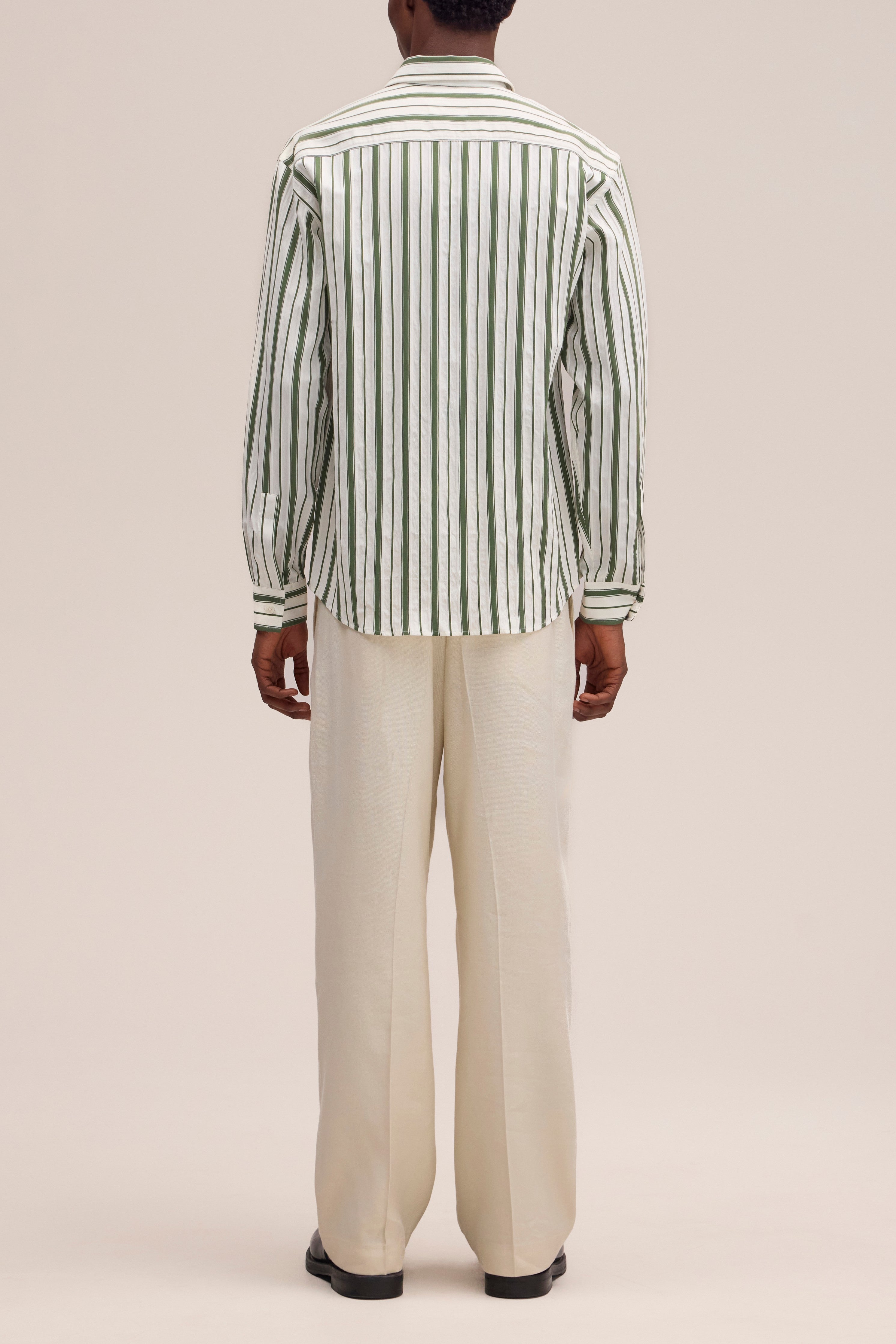 NN.07 Deon Long Sleeve Striped Shirt 50039 - 343 Capers
