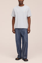 NN.07 Jett Embroidered Cotton T-Shirt 30026 - Grey Melange