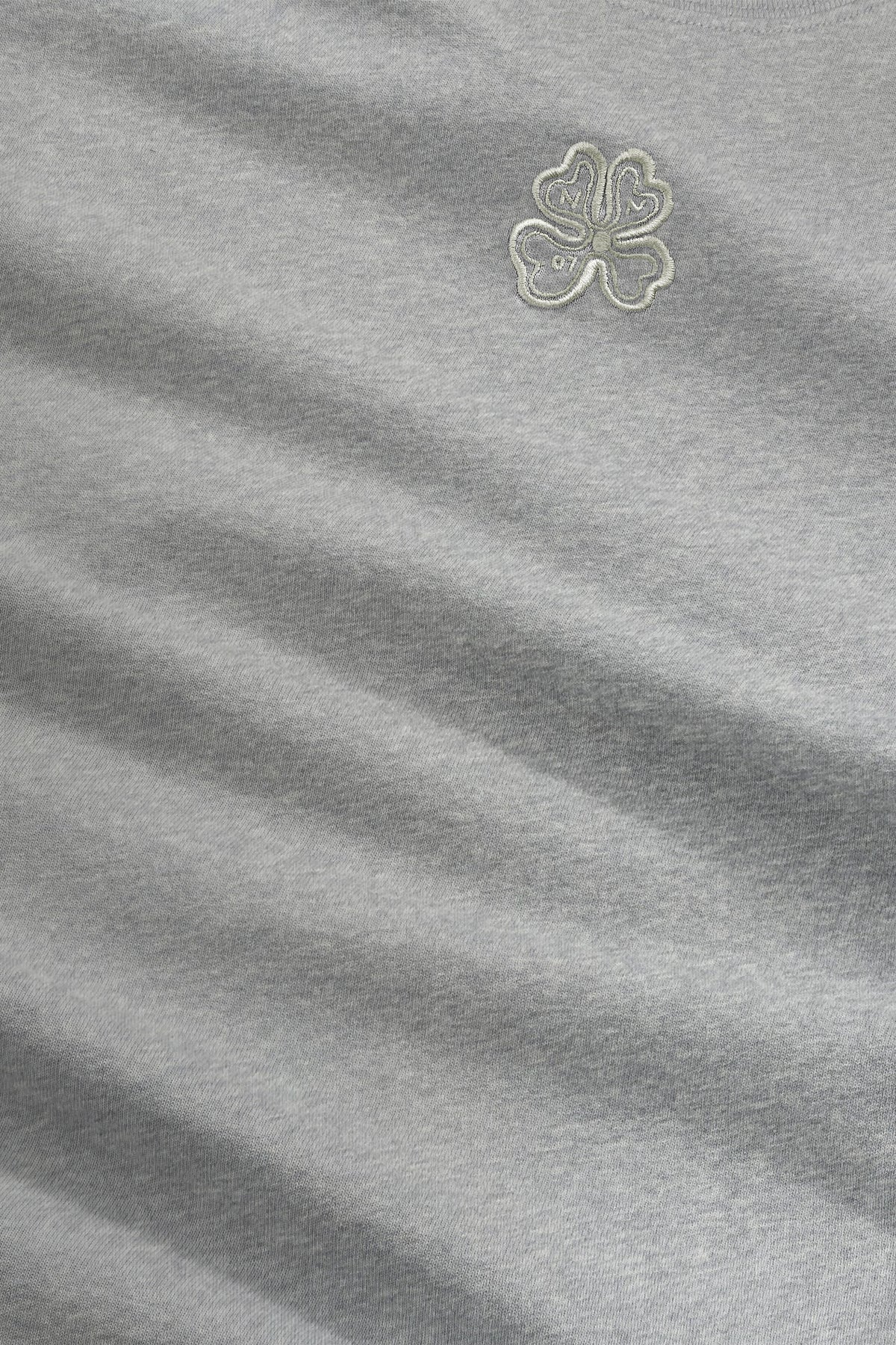 NN.07 Jett Embroidered Cotton T-Shirt 30026 - Grey Melange