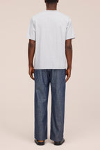 NN.07 Jett Embroidered Cotton T-Shirt 30026 - Grey Melange