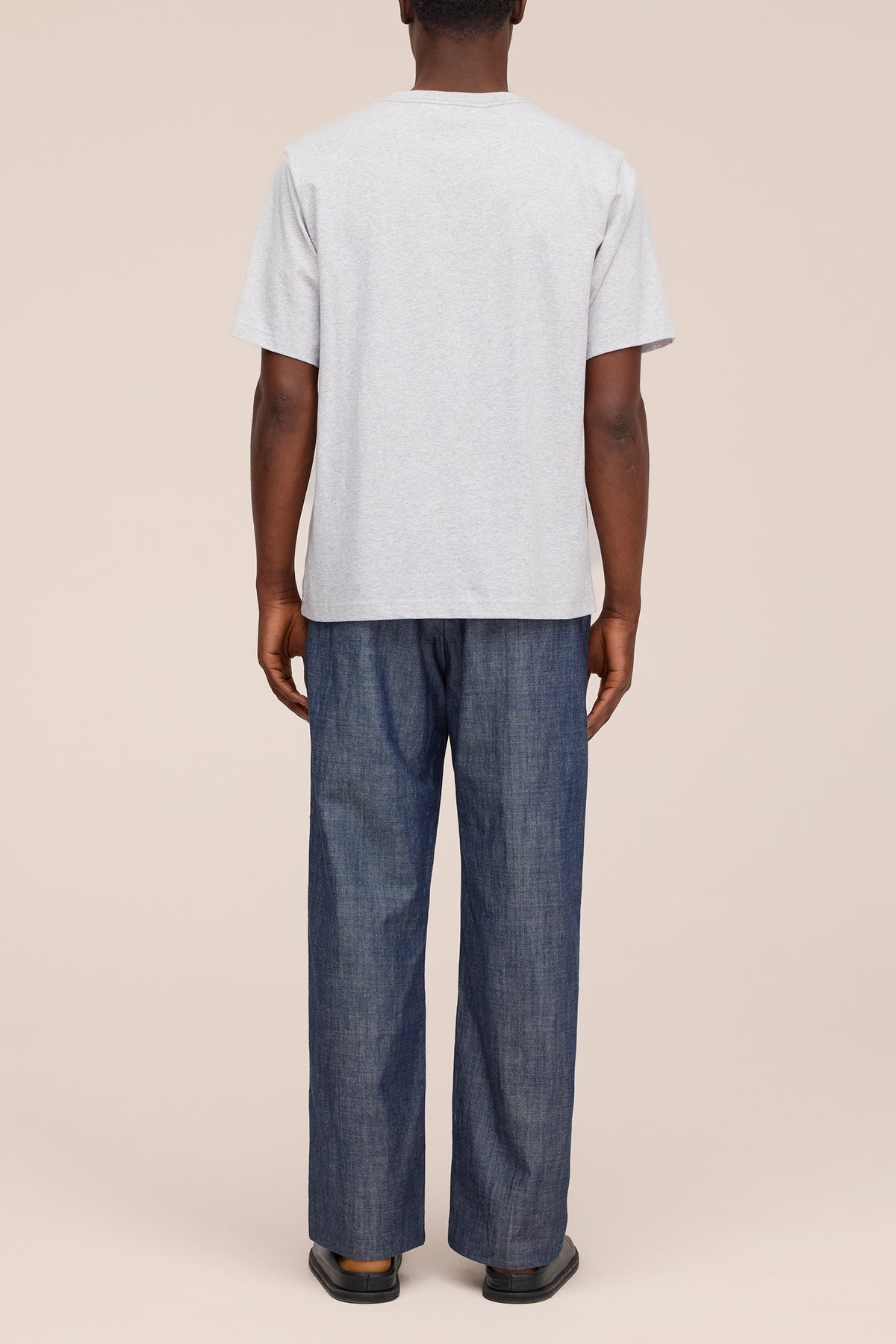 NN.07 Jett Embroidered Cotton T-Shirt 30026 - Grey Melange