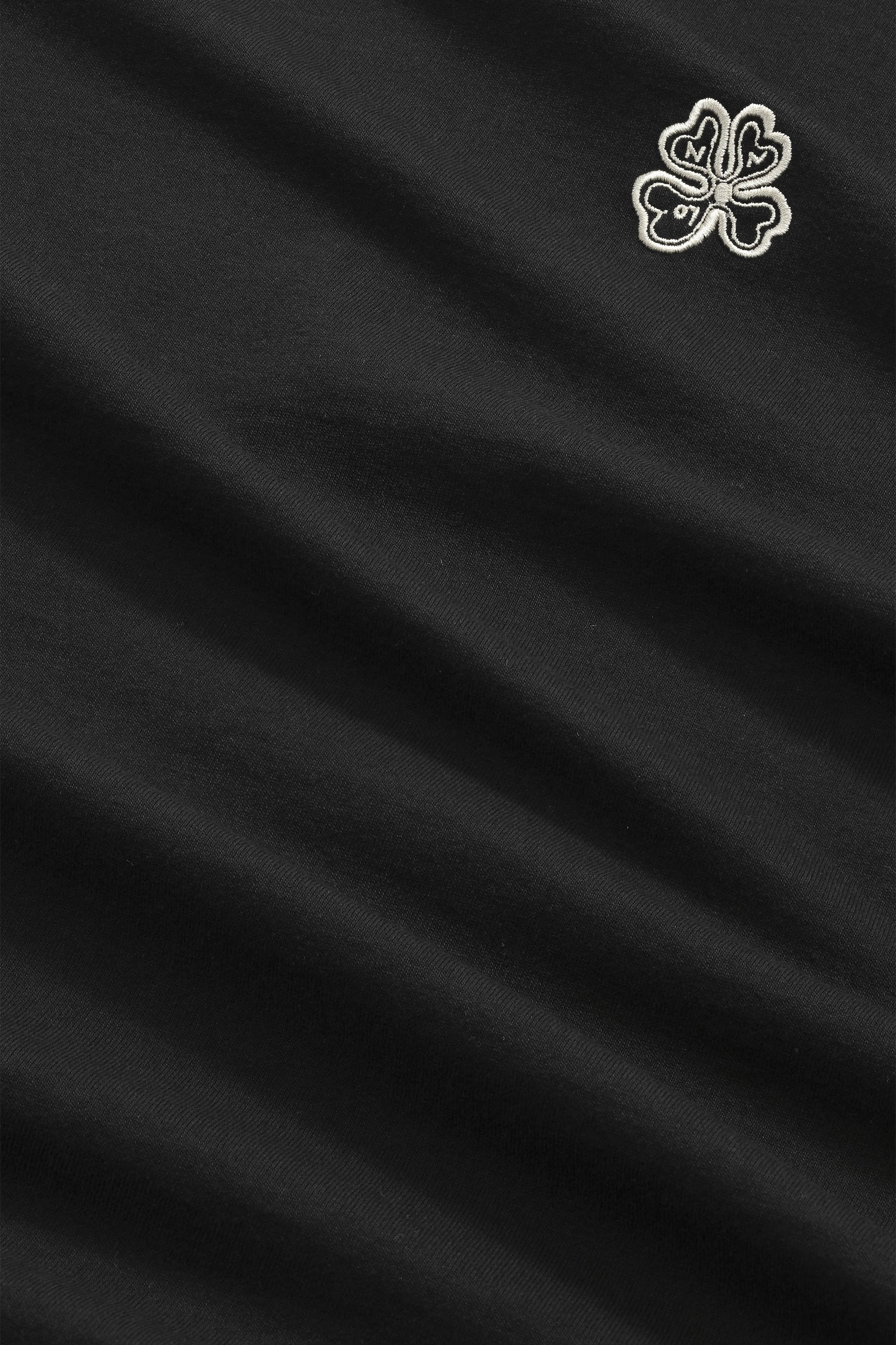NN.07 Jett Embroidered Cotton T-Shirt 30026 - Black