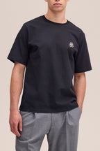 NN.07 Jett Embroidered Cotton T-Shirt 30026 - Black