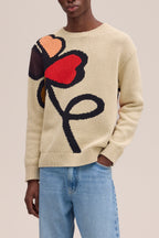 NN.07 Todd Intarsia Knit Sweater - Ecru