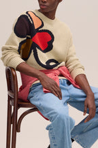 NN.07 Todd Intarsia Knit Sweater - Ecru