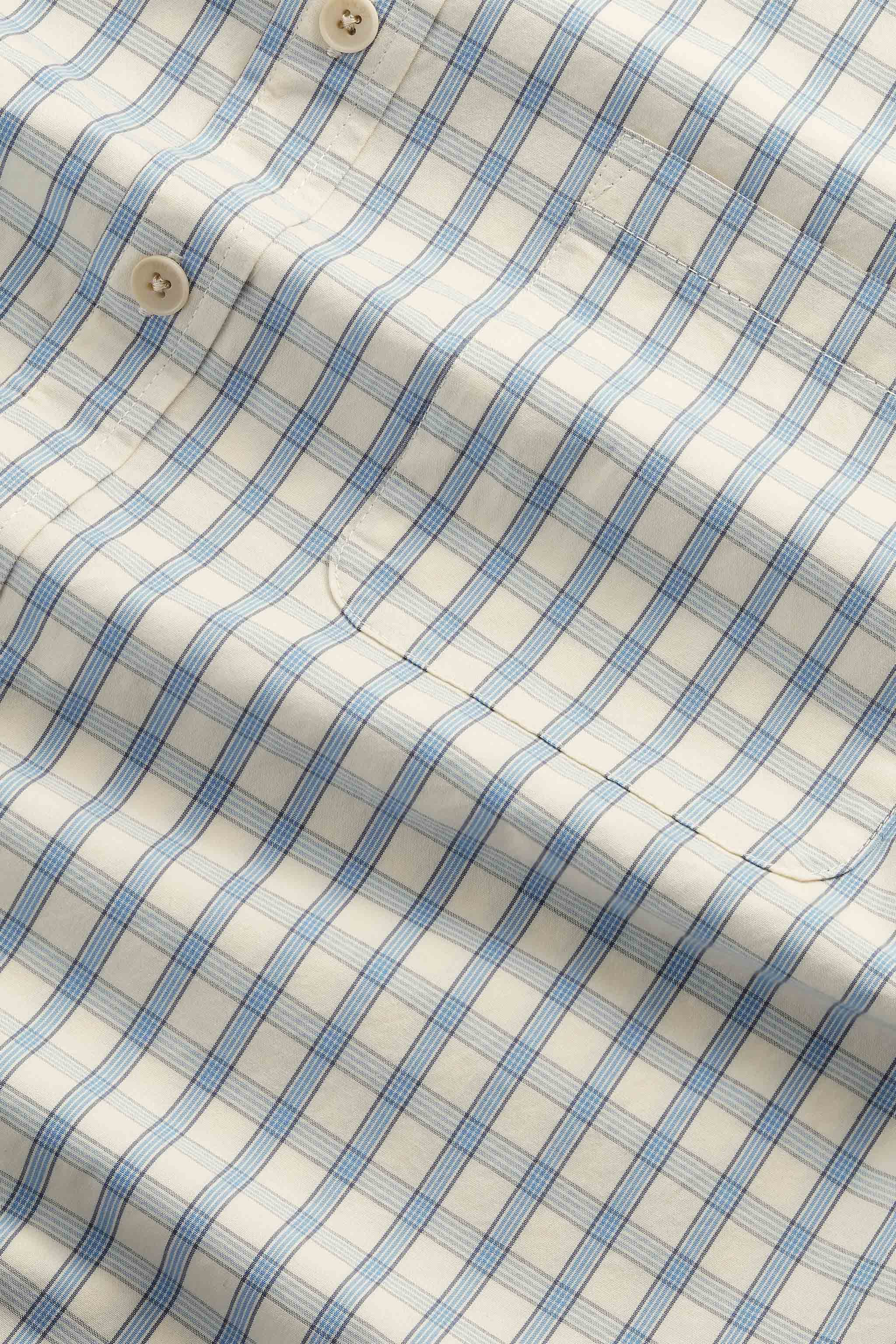 NN.07 Deon Check Shirt 50035 - Ecru Check