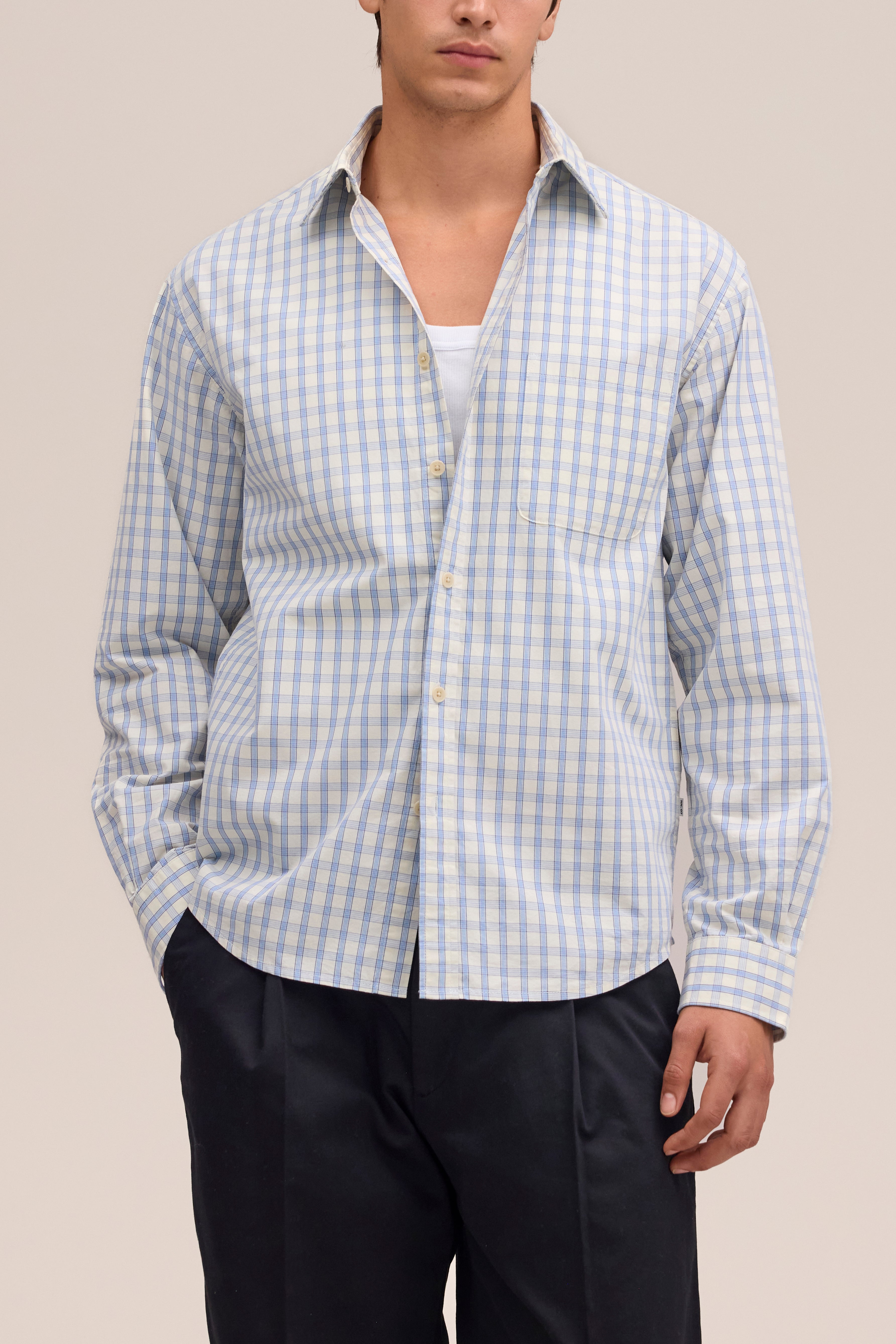 NN.07 Deon Check Shirt 50035 - Ecru Check