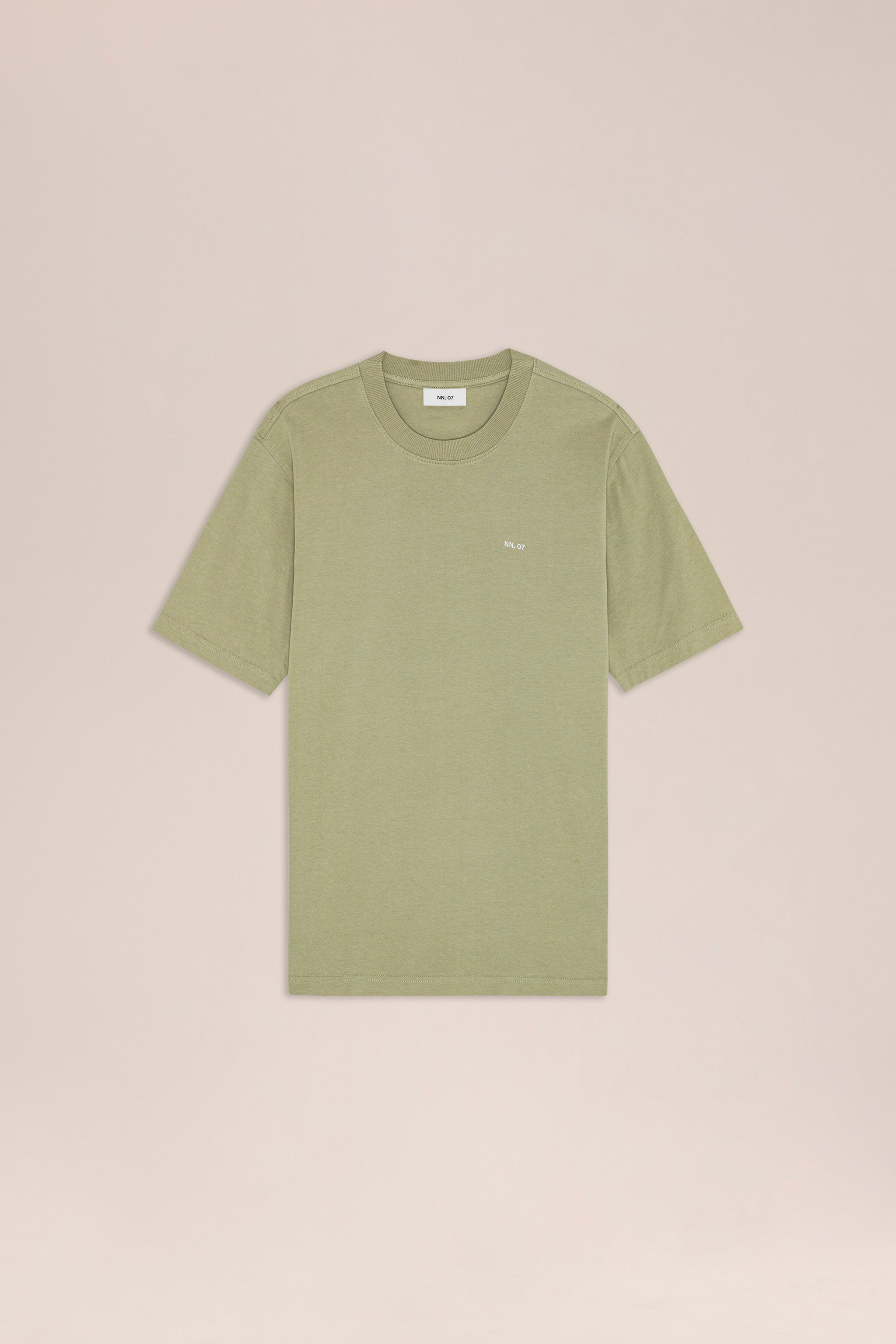 NN.07 Adam Embroided Logo Pima Cotton T-Shirt 3209 - Sage Green