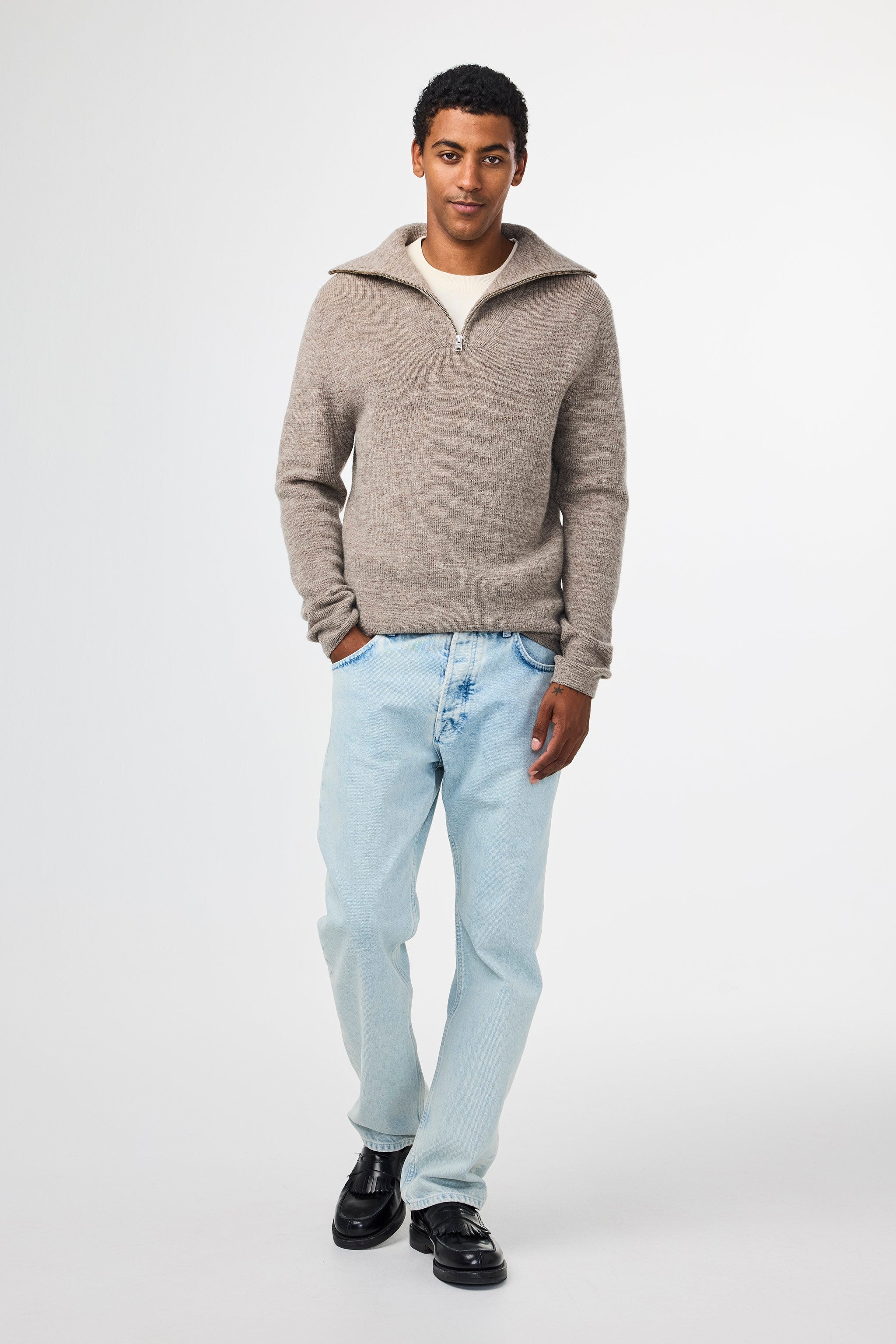 NN07 Carl Half Zip Wool Knit 6336