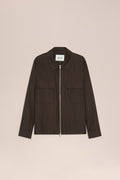 NN.07 Alban Linen Hybrid Jacket - Deep Truffle