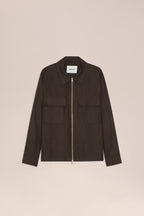 NN.07 Alban Linen Hybrid Jacket - Deep Truffle