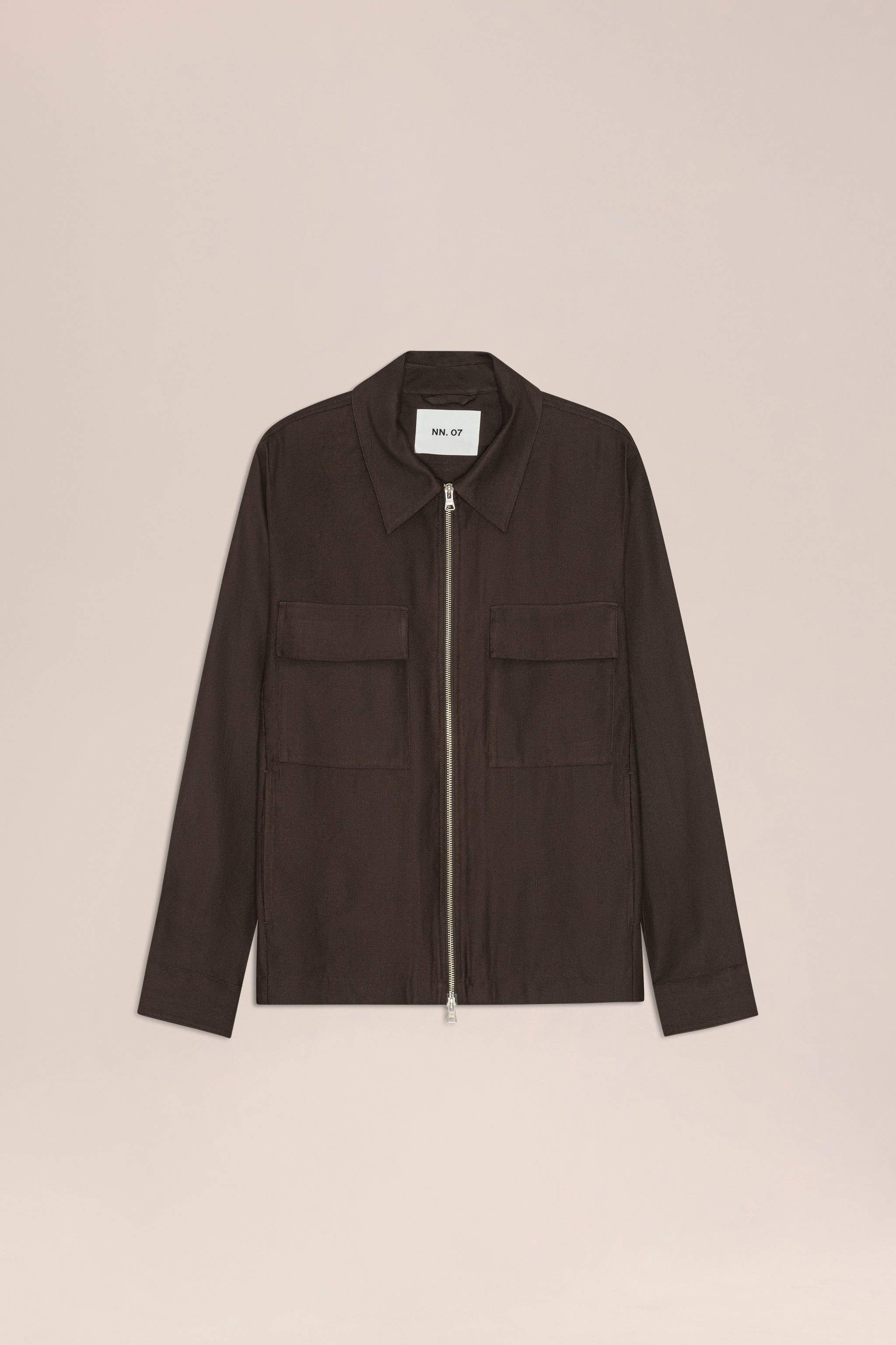NN.07 Alban Linen Hybrid Jacket - Deep Truffle