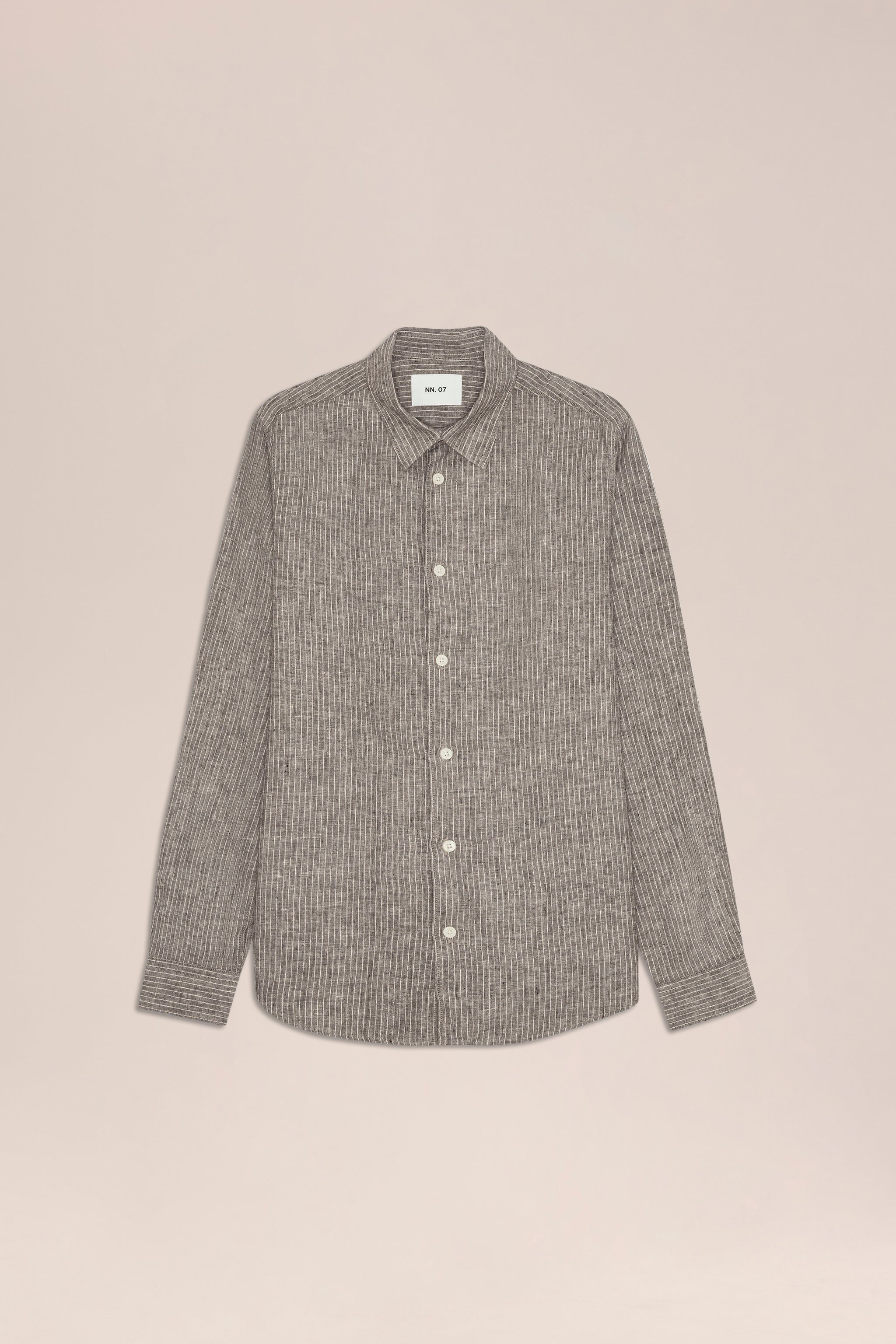 NN.07 Enzo Striped Linen Shirt 5728 - Clay Stripe