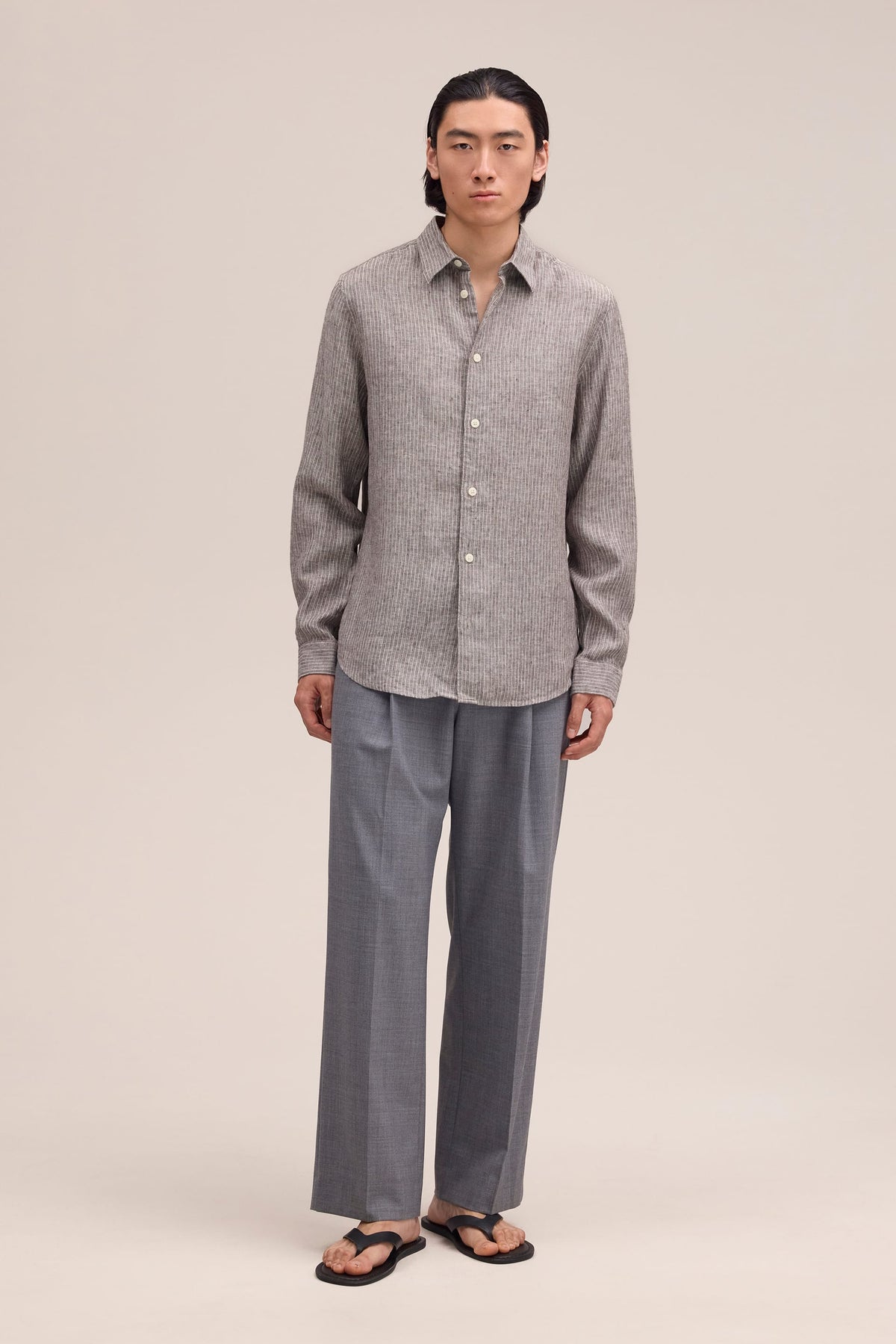 NN.07 Enzo Striped Linen Shirt 5728 - Clay Stripe