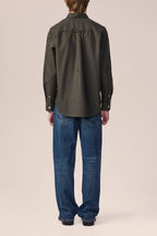 NN.07 Colby Button Down Logo Oxford Shirt 5910 - Dark Army