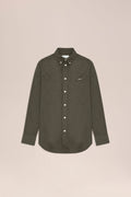 NN.07 Colby Button Down Logo Oxford Shirt 5910 - Dark Army