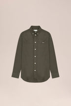 NN.07 Colby Button Down Logo Oxford Shirt 5910 - Dark Army