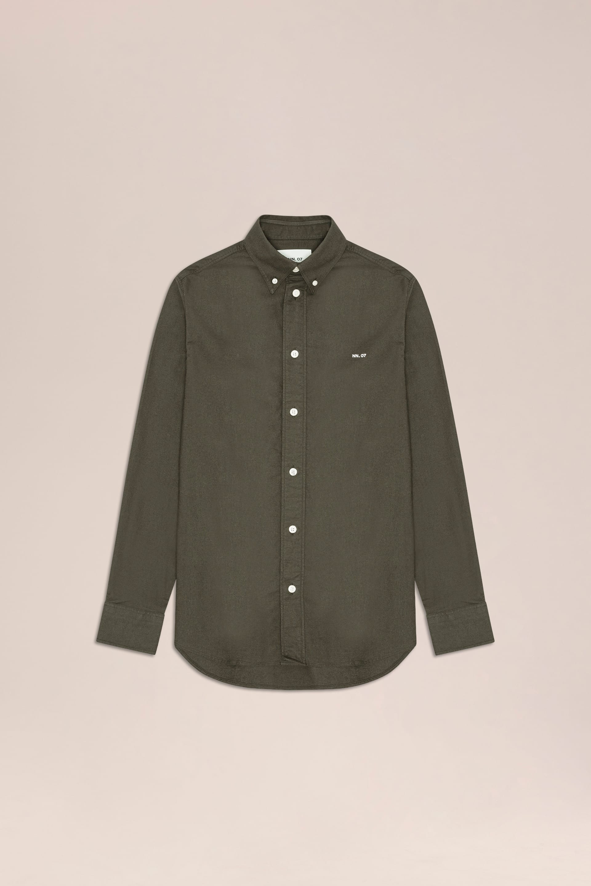 NN.07 Colby Button Down Logo Oxford Shirt 5910 - Dark Army