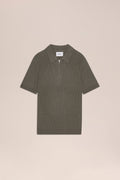NN.07 Hansie Ribbed Half-Zip Polo 60019 - Capers
