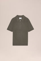 NN.07 Hansie Ribbed Half-Zip Polo 60019 - Capers